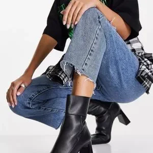 Topshop Shoes Topshop Harper Leather High Ankle Boot In Black